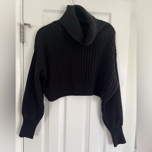 Black turtle neck cropped sweater